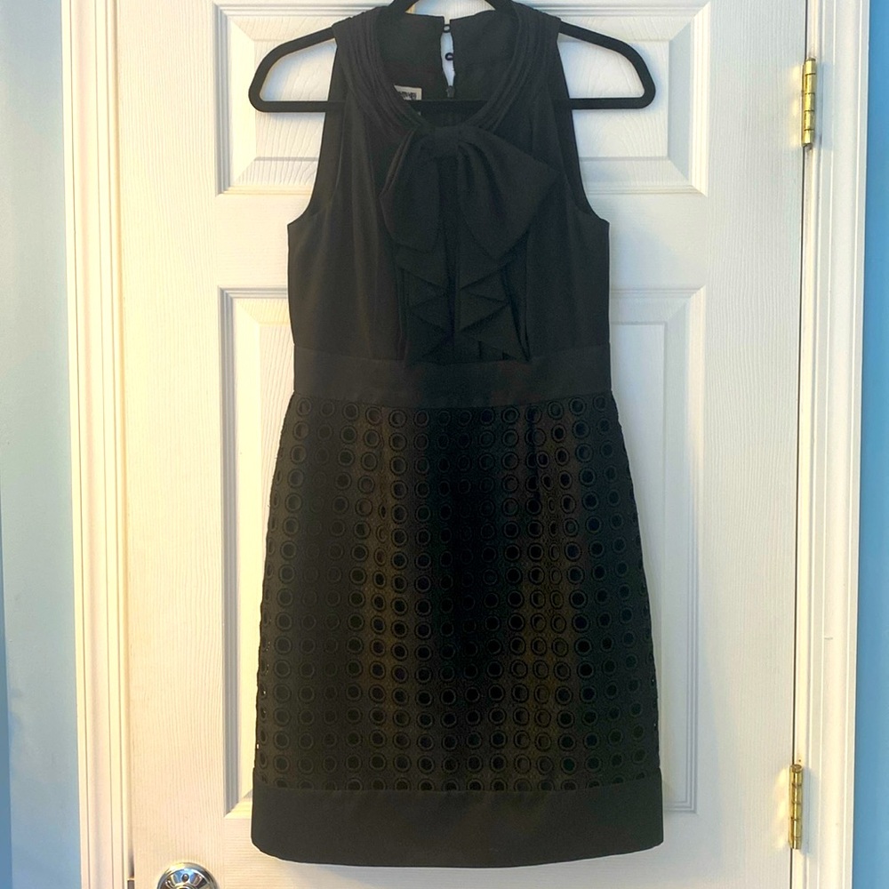 Anne Klein black work/cocktail dress, bow front